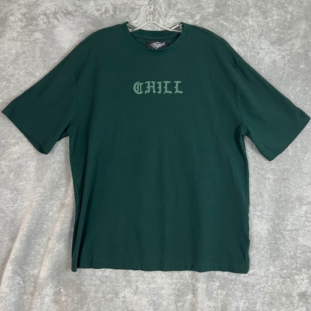 Eighty Eight Brand Graphic Tee Gothic Style "Chill" Unisex M Green